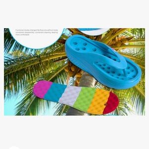 Women's Beach Wedges Platform Massage Thong Slippers Flip Flops Sandals